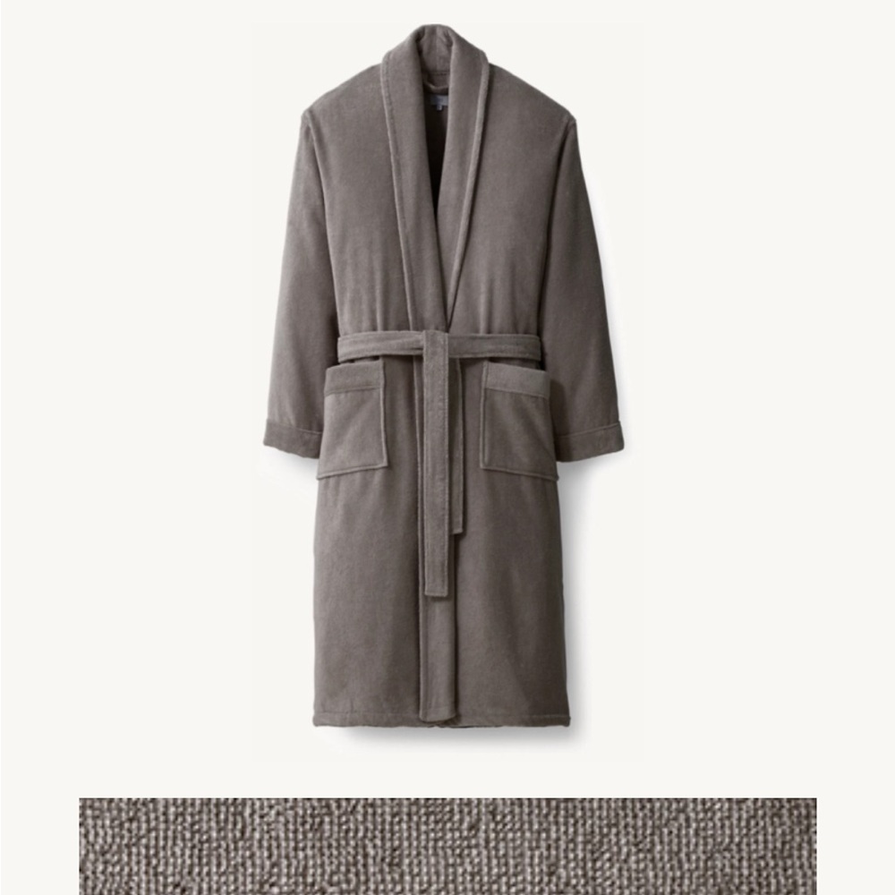 Gray Terry Cloth Bathrobe